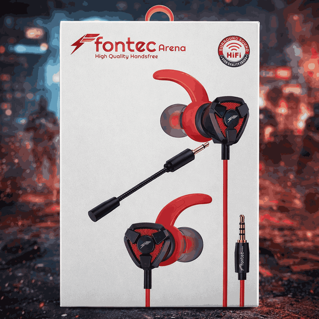 Fontec Arena Gaming Earphones – Type-C & 3.5mm Pin with Detachable Mic