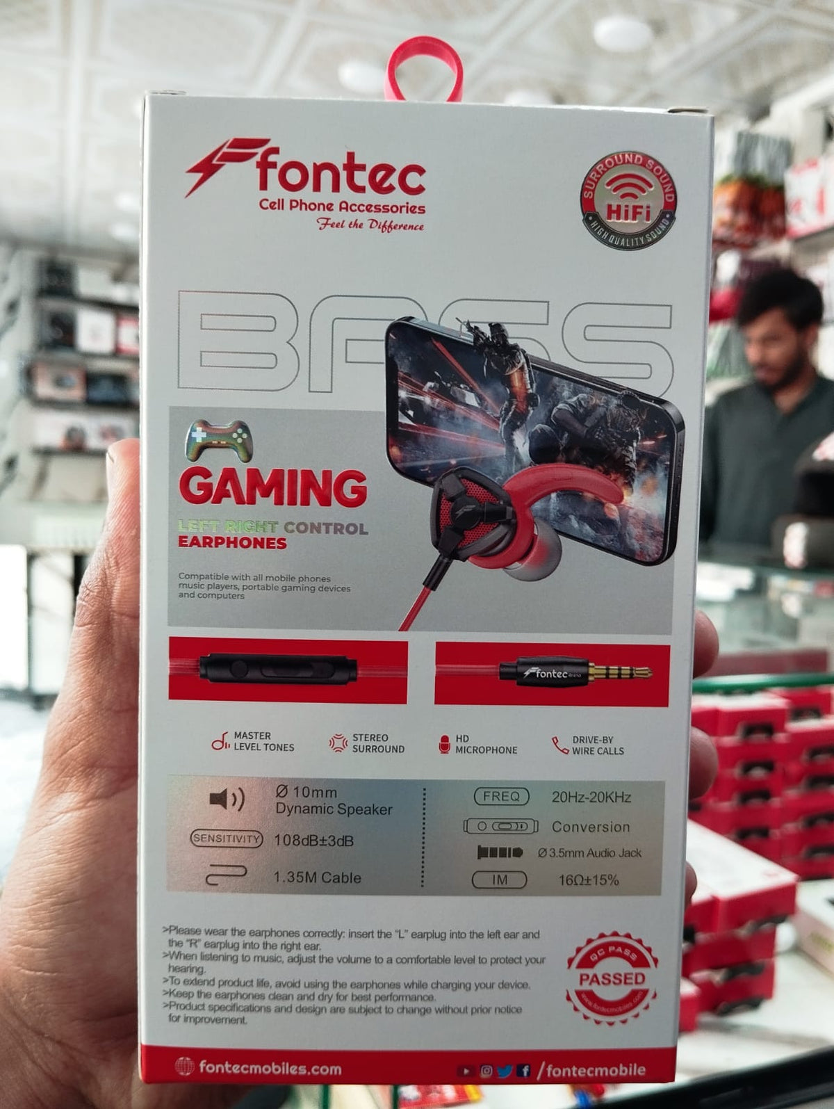 Fontec Arena Gaming Earphones – Type-C & 3.5mm Pin with Detachable Mic