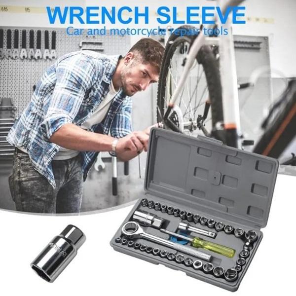 40-Piece Socket Wrench Set Chrome Vanadium Steel