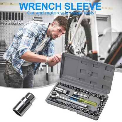 40-Piece Socket Wrench Set Chrome Vanadium Steel