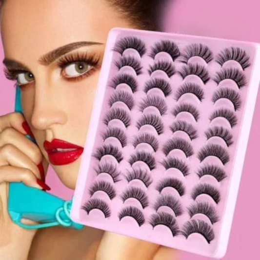 20 Pairs Eyelash Tray - Cosmetic Product Designed For Eye Care And Daily Makeup Routine (Mix Designs)