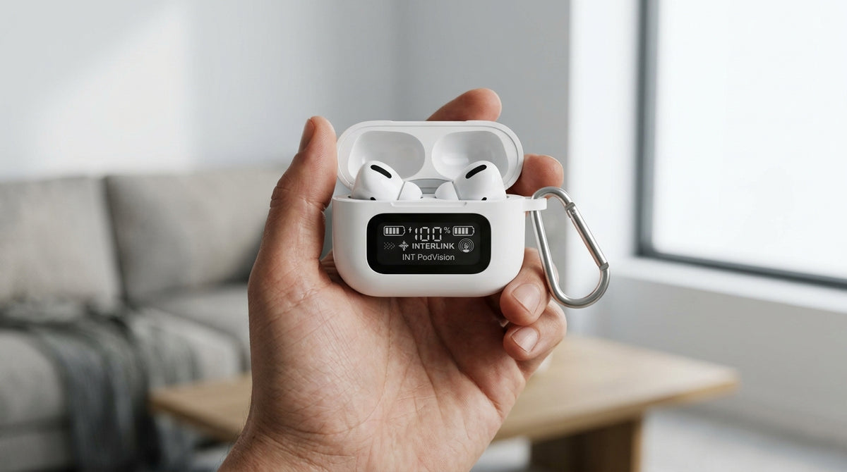 INTERLINK INT PodVision TWS Wireless Earbuds with LED Display Charging Case