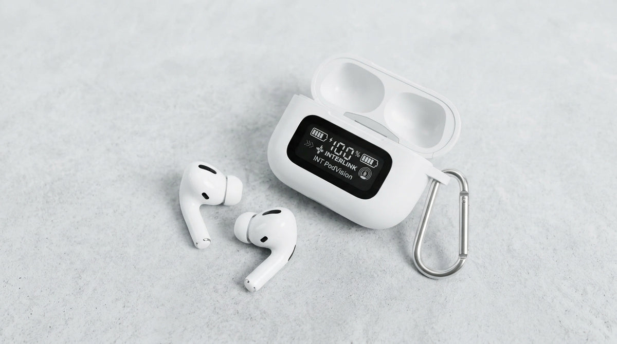 INTERLINK INT PodVision TWS Wireless Earbuds with LED Display Charging Case