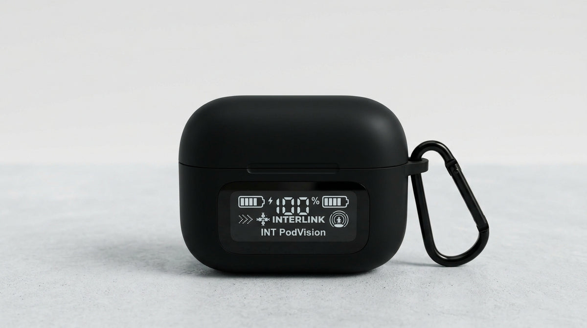 INTERLINK INT PodVision TWS Wireless Earbuds with LED Display Charging Case