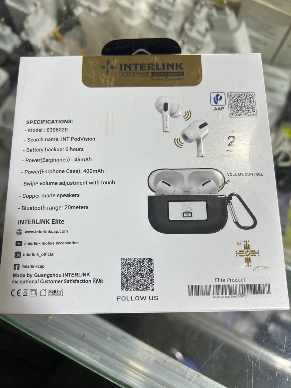 INTERLINK INT PodVision TWS Wireless Earbuds with LED Display Charging Case