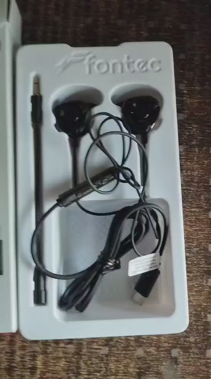 Fontec Arena Gaming Earphones – Type-C & 3.5mm Pin with Detachable Mic